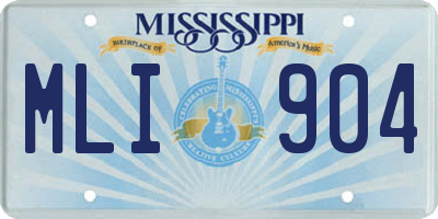 MS license plate MLI904