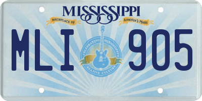 MS license plate MLI905