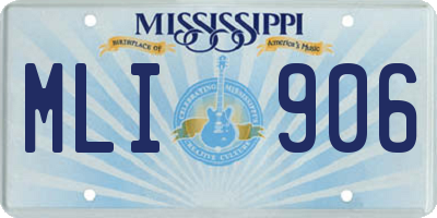 MS license plate MLI906