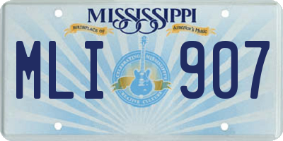 MS license plate MLI907