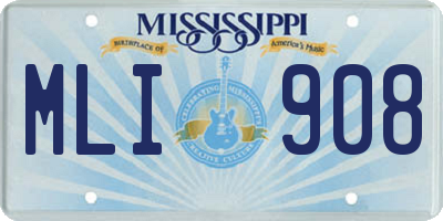 MS license plate MLI908