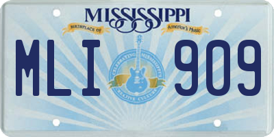 MS license plate MLI909