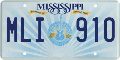 MS license plate MLI910