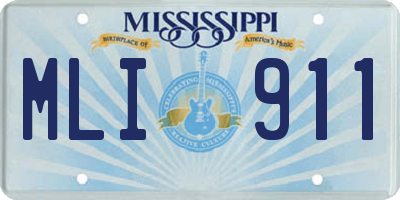 MS license plate MLI911