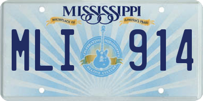 MS license plate MLI914