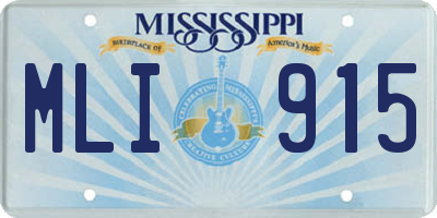 MS license plate MLI915