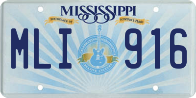 MS license plate MLI916