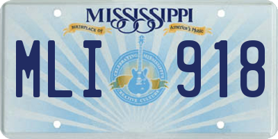 MS license plate MLI918
