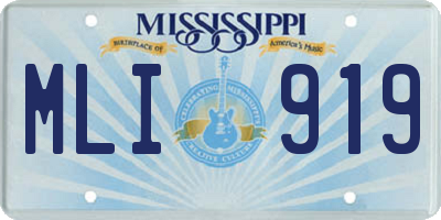 MS license plate MLI919