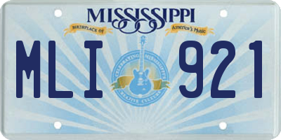 MS license plate MLI921