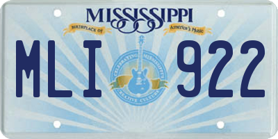 MS license plate MLI922