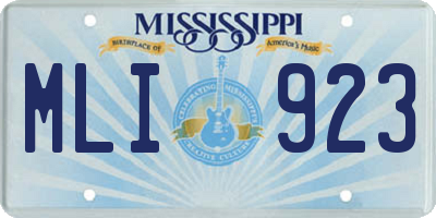 MS license plate MLI923