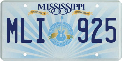 MS license plate MLI925