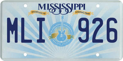 MS license plate MLI926