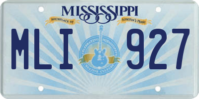 MS license plate MLI927