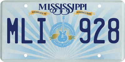 MS license plate MLI928