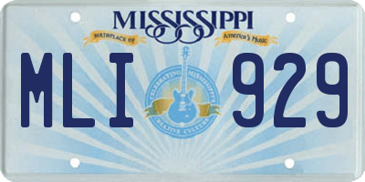 MS license plate MLI929