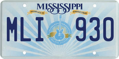 MS license plate MLI930