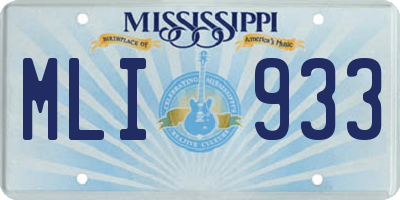 MS license plate MLI933