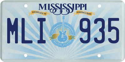 MS license plate MLI935