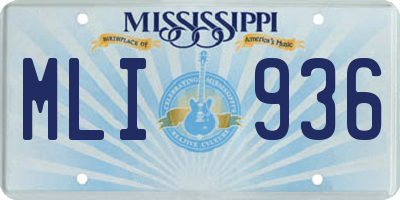 MS license plate MLI936