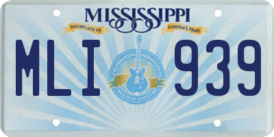 MS license plate MLI939