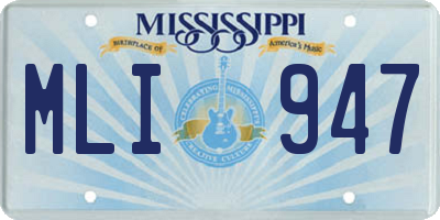 MS license plate MLI947