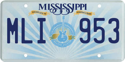 MS license plate MLI953