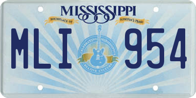 MS license plate MLI954