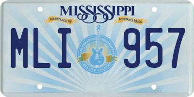 MS license plate MLI957