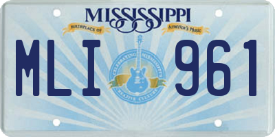MS license plate MLI961