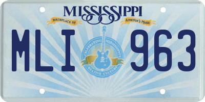 MS license plate MLI963