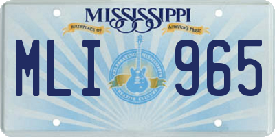 MS license plate MLI965