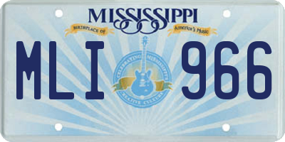 MS license plate MLI966