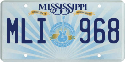 MS license plate MLI968