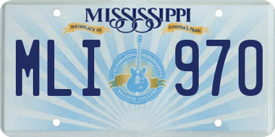 MS license plate MLI970