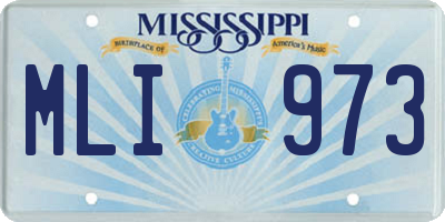 MS license plate MLI973