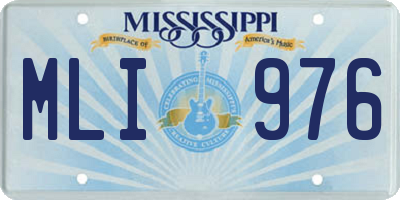 MS license plate MLI976