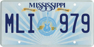 MS license plate MLI979