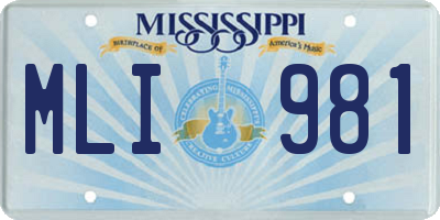 MS license plate MLI981