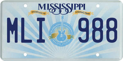 MS license plate MLI988