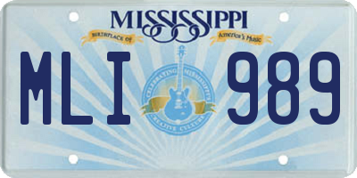 MS license plate MLI989