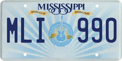 MS license plate MLI990