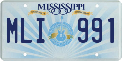 MS license plate MLI991