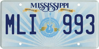 MS license plate MLI993