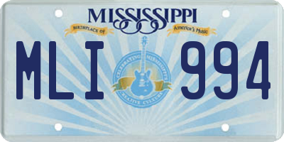 MS license plate MLI994