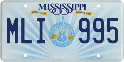 MS license plate MLI995