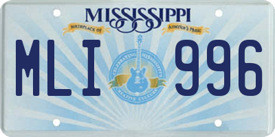 MS license plate MLI996