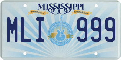 MS license plate MLI999
