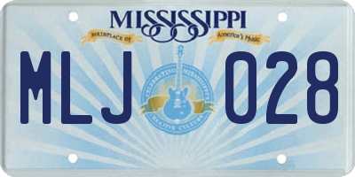MS license plate MLJ028